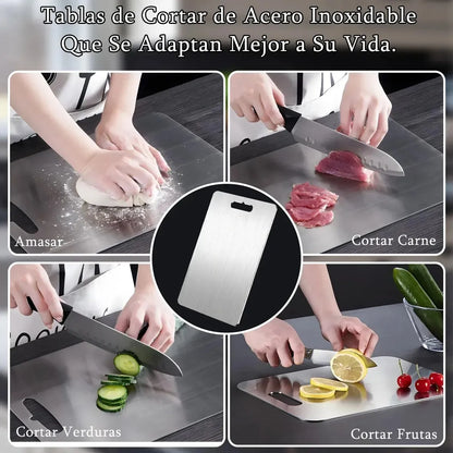 Tabla de Picar Anti-Bacterias Pro™ de Acero Inoxidable
