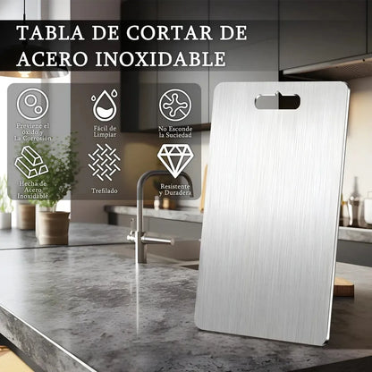 Tabla de Picar Anti-Bacterias Pro™ de Acero Inoxidable
